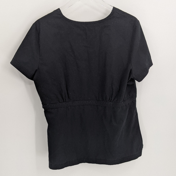 Koi Classics Katelyn Mock Wrap Black Scrub Top - Picture 5 of 7